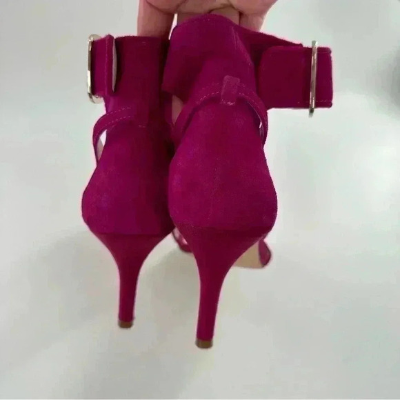 Alfani womens Cassidy heels size 10 fuchsia suede open toe stilettos - Picture 9 of 14